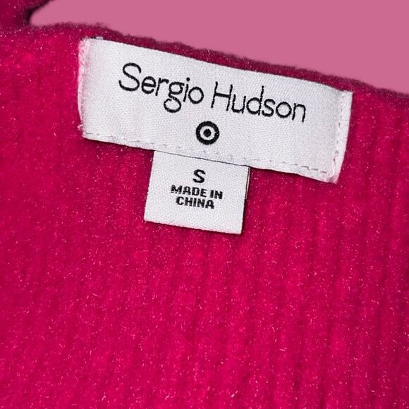Sergio Hudson x Target HOT Pink Women's Fuzzy Bralette Sweater Size Small - Picture 2 of 5